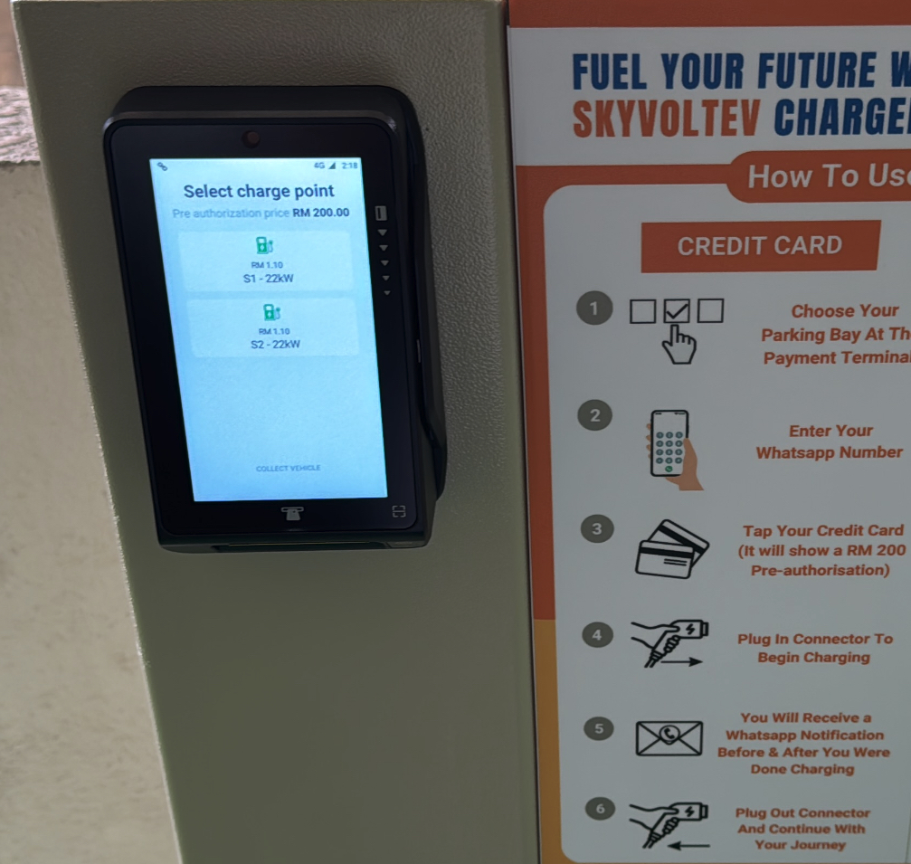 SkyVolt Payment Terminal and WhatsApp Charging Flow